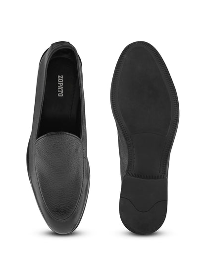 Premium Black Leather Slip-On Loafers – Timeless Style Meets Everyday Comfort